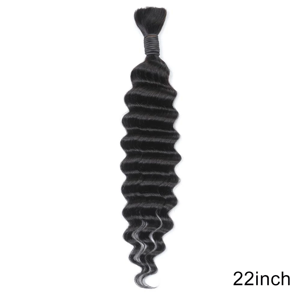 Human Braiding Hair Deep Wave Bulk Hair For Braiding No Weft 100%Brazilian Virgin Human Hair For Boho Knotless Braids 50g/Bundle - Image 4