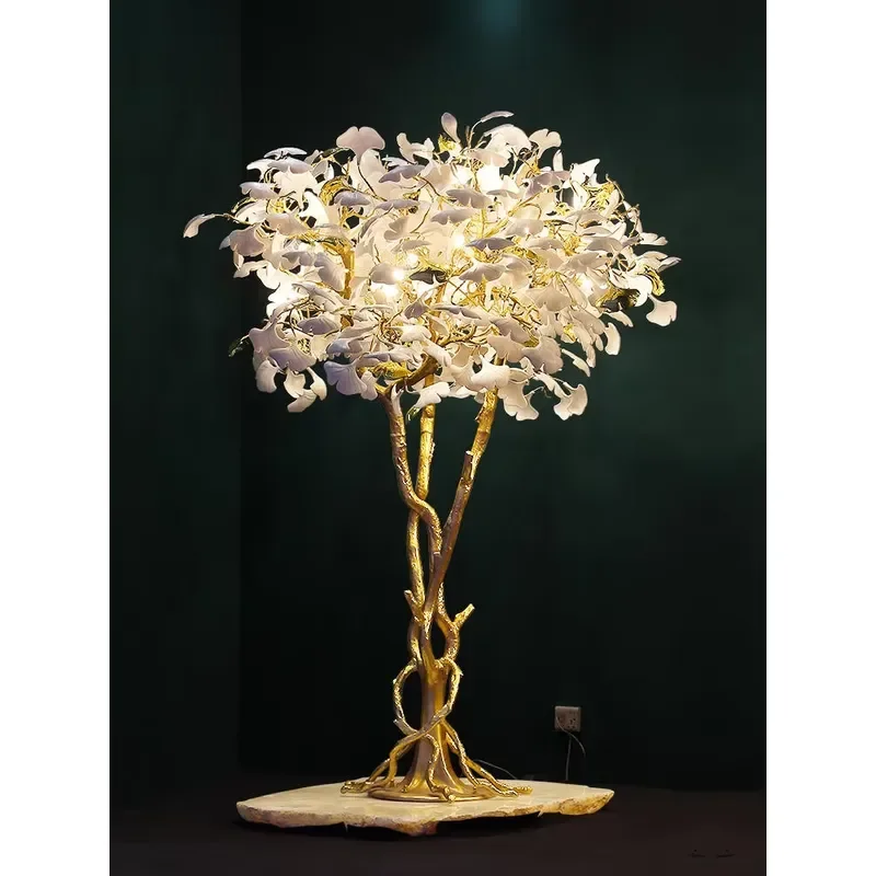 Gold Brass Floor Lamp with LED Table Light Modern Standing Lamp for Living Room Bedroom Home Decor Lighting Fixture