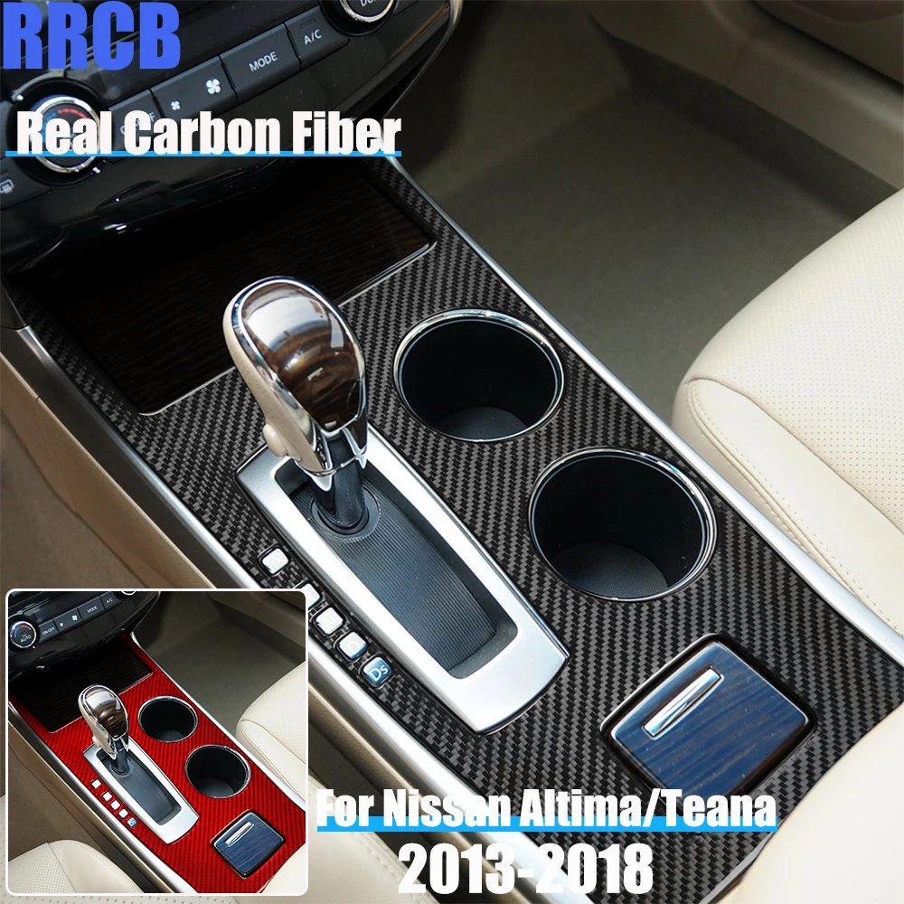 

Real Carbon Fiber Car Accessories Gear Surround Soft Cover Sticker For Nissan Altima/Teana L33 2013 2014 2015 2016 2017 2018
