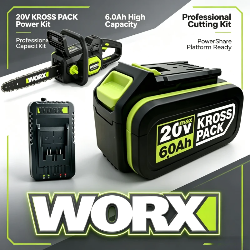 Latest Genuine 20V 4.0Ah 6.0Ah WORX Rechargeable Battery WA3553 Spare Power Battery for Angle Grinders and Household DIY Tools