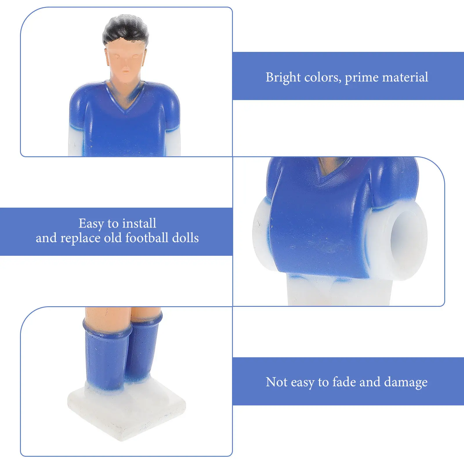 

11Pcs Football Table Accessories Bright Plastic Football Men Tournament Style Foosball Puppets Standard Fit Replacement Parts