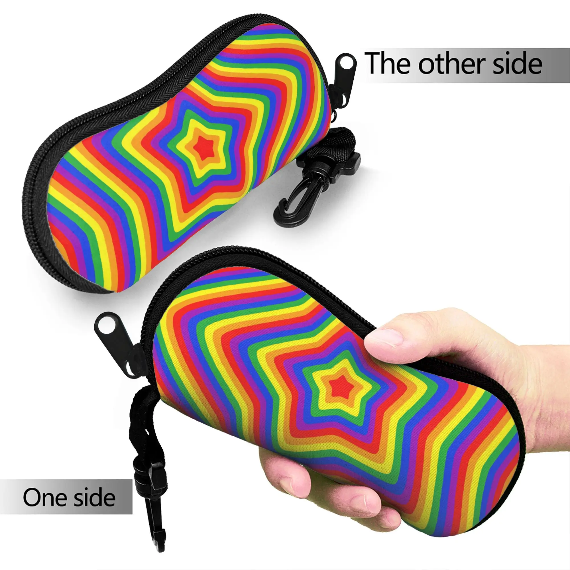 Abstract Swirl Disorder Glasses Case  Pocket Sunglasses Pouch For Male Female Retro Eyewear Organizer Zipper Glasses Box
