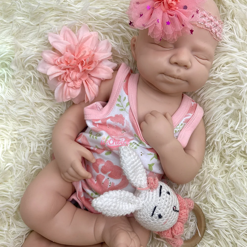 Bocca aperta 20 "Molle Del Silicone Reborn Baby Doll Realistico Ponderato Neonato Pascale Dormire Ragazza/Bambino Non Verniciato Bebe Da Collezione