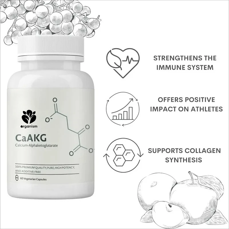 Il integratore AKG (1000 mg per 2 capsule, 60 capsule) supporta integratori energetici cellulari