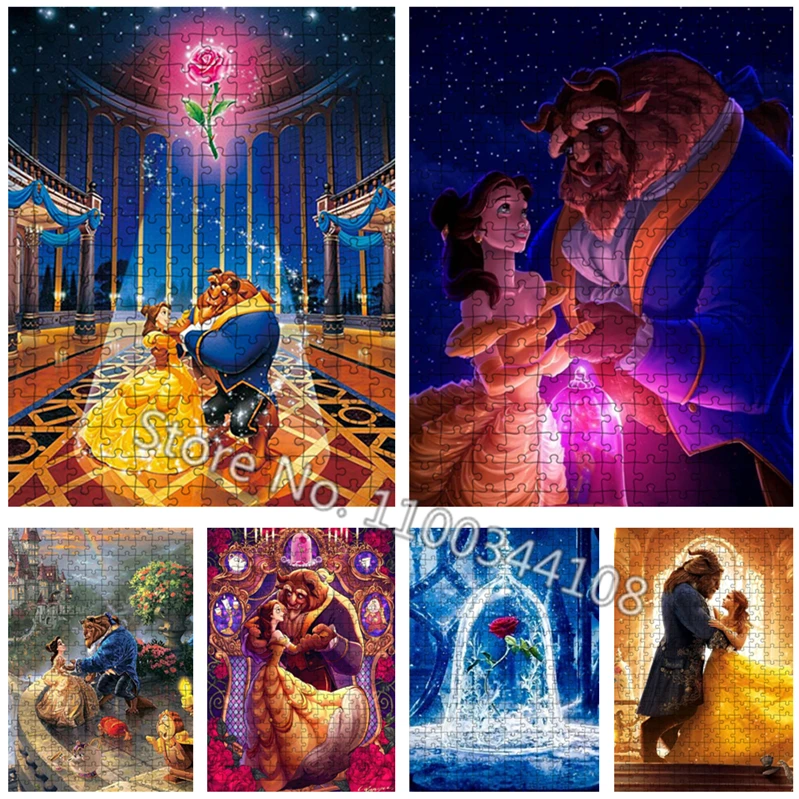 Beauty and The Beast Puzzle Disney Belle Princess Diy Creative Jigsaw Puzzles Creativity Imagine Toys Home Decor Living Room