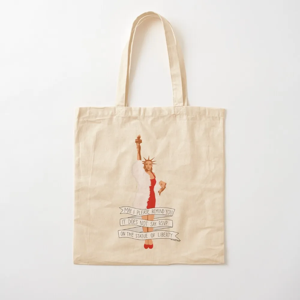 It Does Not Say RSVP On The Statue Of Liberty - The Peach Fuzz Tote Bag Reusable bags Women's handbag Custom bag Handbags