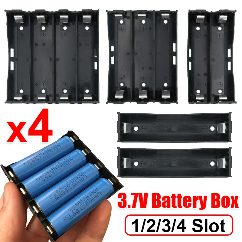 ABS 18650 Power Bank Cases 1 2 3 4 Slots 18650 Lithium Battery 3.7V Storage Box DIY Li-ion Batteries Case Holder With Hard Pin