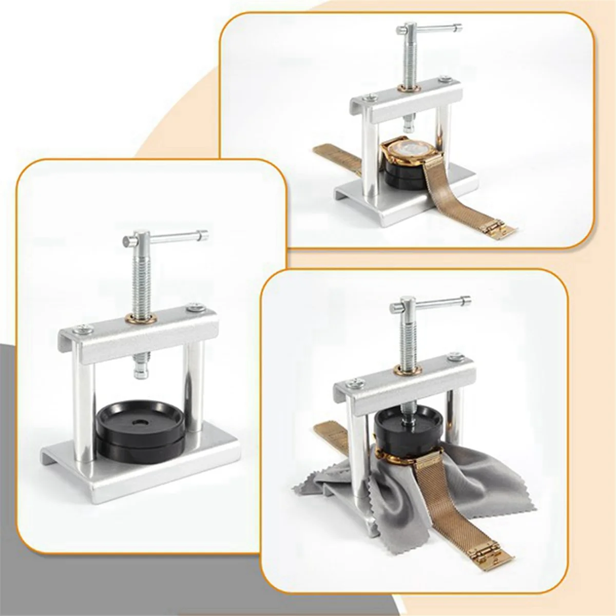 ELBA_12pcs Watch Metal Capping Machine Set Back Case Cover Press Screw Close Watchmakers Hand Repair Tools Kit