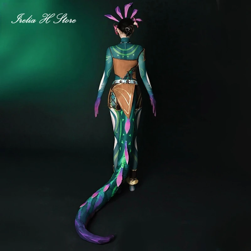 Irelia H LOL Neeko 코스프레 의상 애니메이션 호기심 많은 카멜레온 Neeko 정장 할로윈 의상 여성