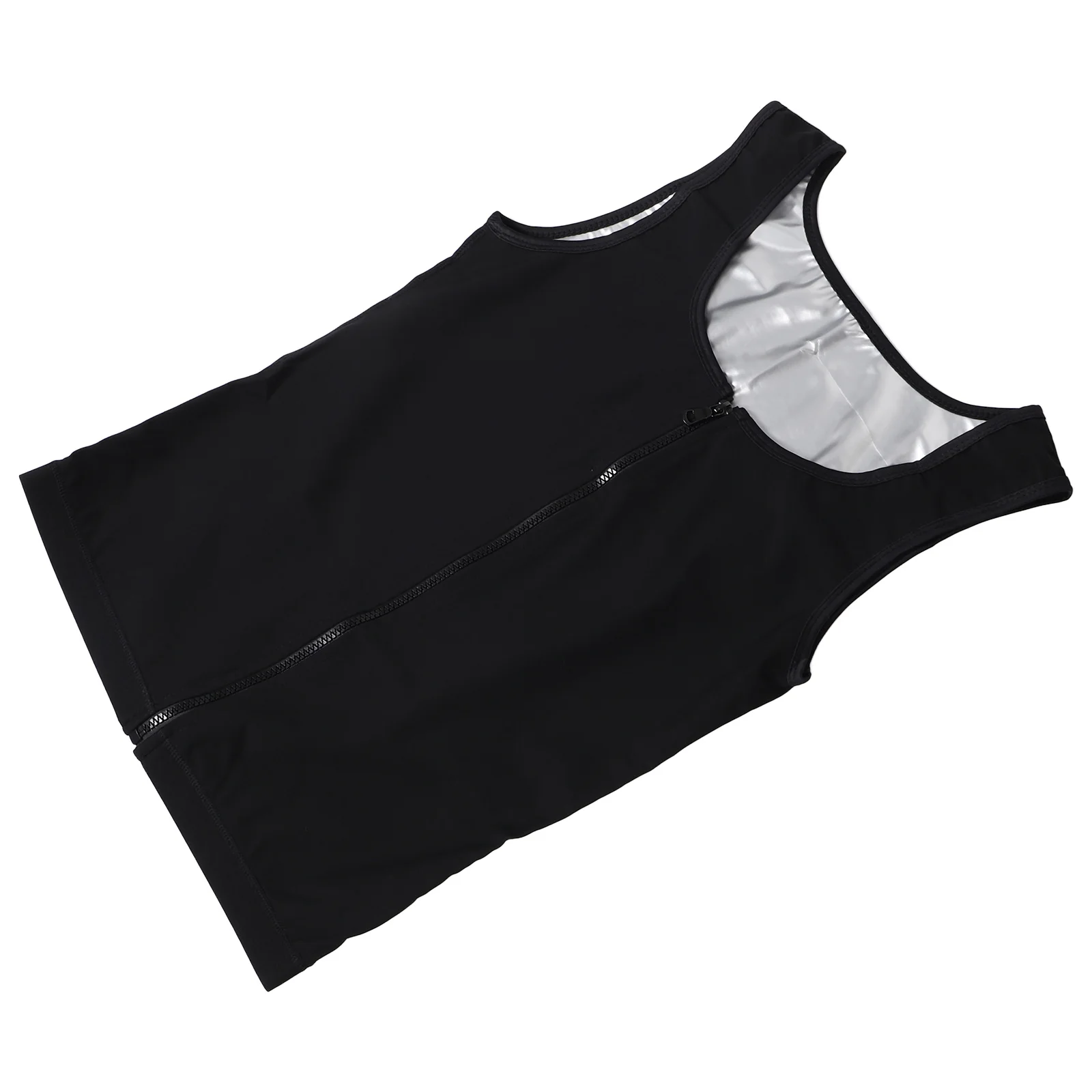 

Men Sweat Vest Zipper Compression Workout Tank Top Waist Trainer Enhancing Sports Fitness Sauna Shirt Running Fitness Gear
