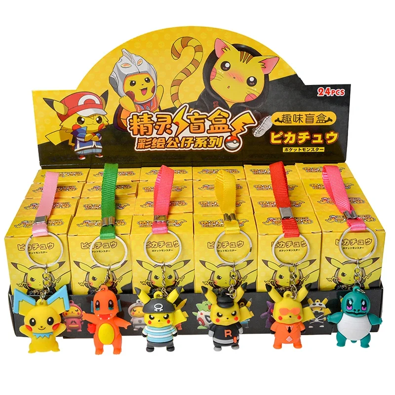 Hot Sale 24Pcs Pokemon Blind Box Keychain Anime Figure Characters Pikachu Coloful Birthday Surprise Toys For Children's Gifts image 3