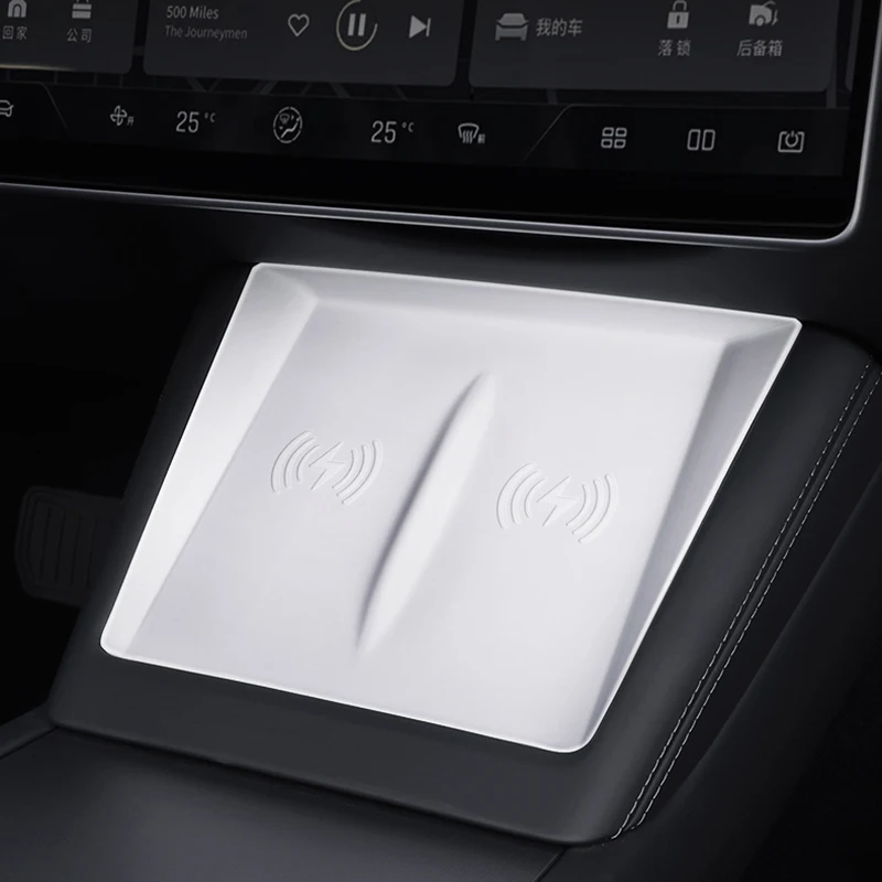 سيارة سيليكون لوحة شحن لاسلكية غطاء وقائي عدم الانزلاق الغبار واقية حصيرة ل تسلا نموذج 3 هايلاند نموذج Y العرعر 2024 2025 #3