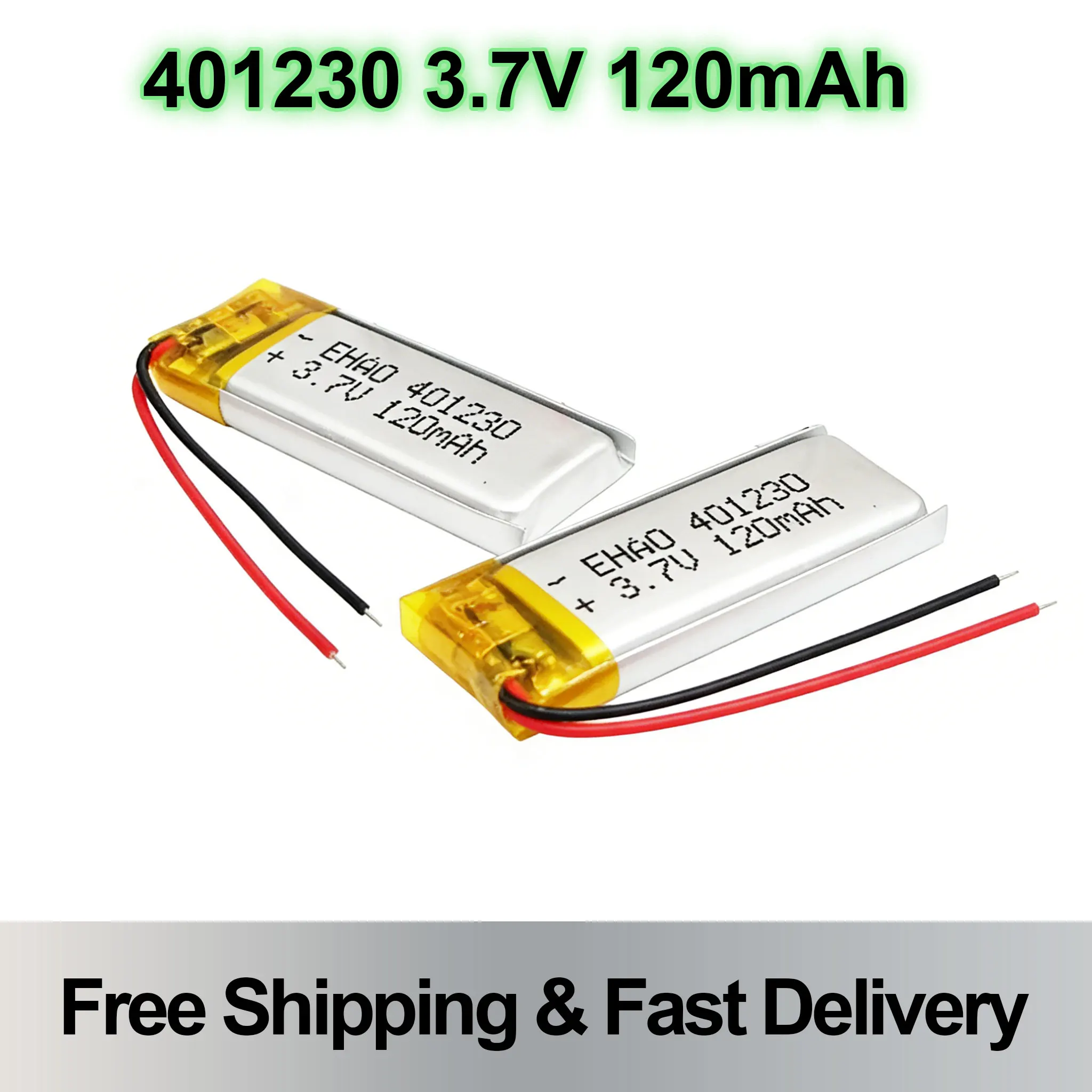 

3.7V 120mAh 401230 Mini Lithium Polymer Rechargeable Battery For Bluetooth Headset GPS MP3 Camera Video Pen