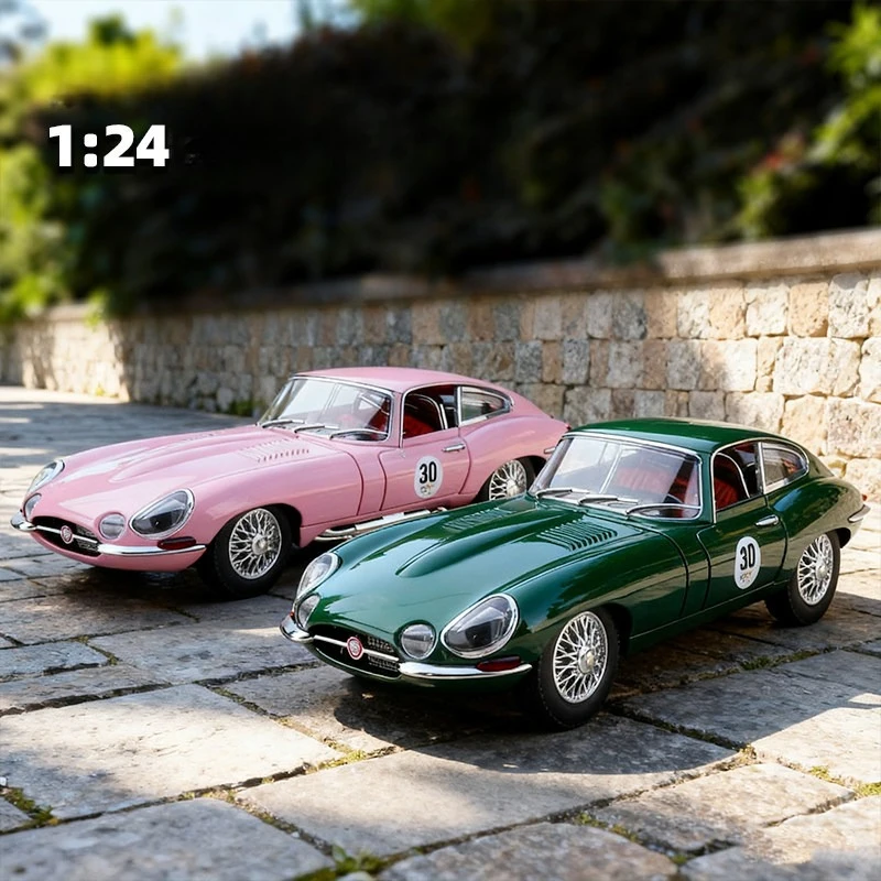 

Металлическая модель автомобиля E-TYPE в масштабе 1:24, литая под давлением, со звуком и светом, игрушка для детей, подарок