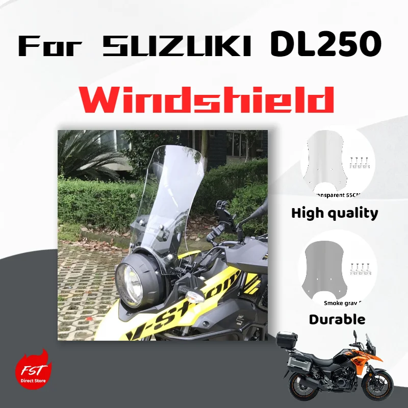 

For Suzuki DL250 windshield modification parts: heightened, widened, and thickened windshield .