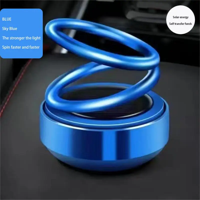 Solar-powered Double-ring Suspended Rotating Aromatherapy Gradient Car Perfume Holder Car Interior Decoration Ornaments Small