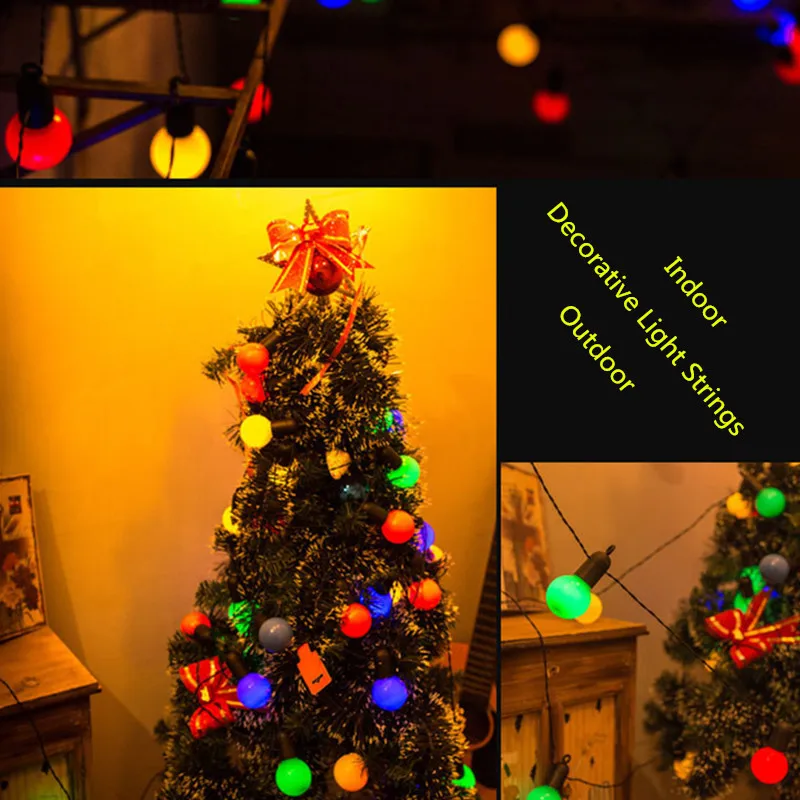 50LED Colorful Bulb USB Led String Lights Fairy Christmas Outdoor Waterproof Globe Wedding Party Decor Garland Backyard Patio