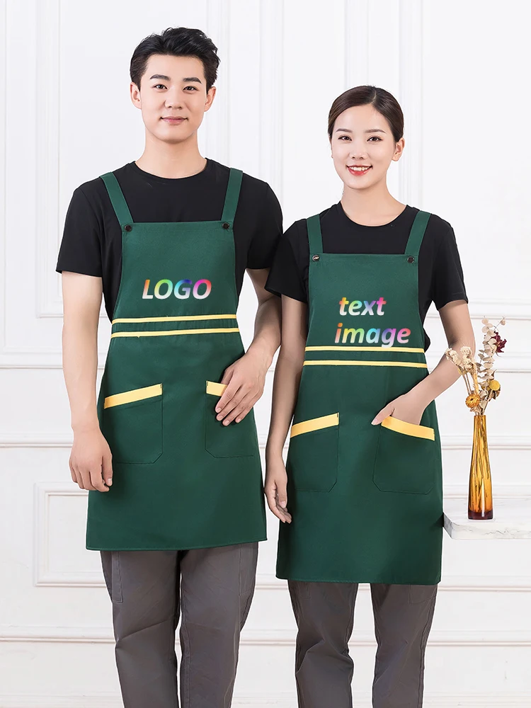 Professional Apron Printing Own Logo/text for Women Pizza Sandwich Restaurant Cook Waitress Aprons Men's Grill BBQ Bibs Gown