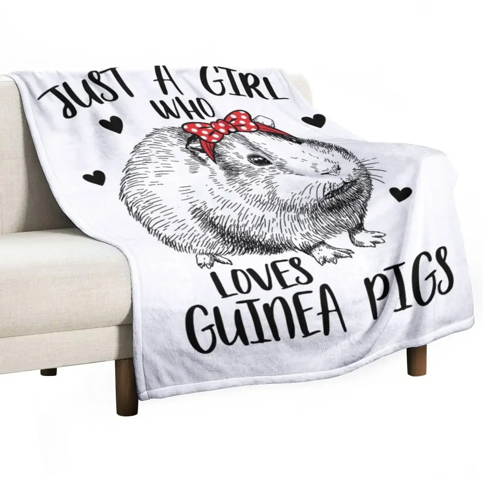 Just a girl who loves Guinea Pigs Throw Blanket Flannels Cute for winter Blankets