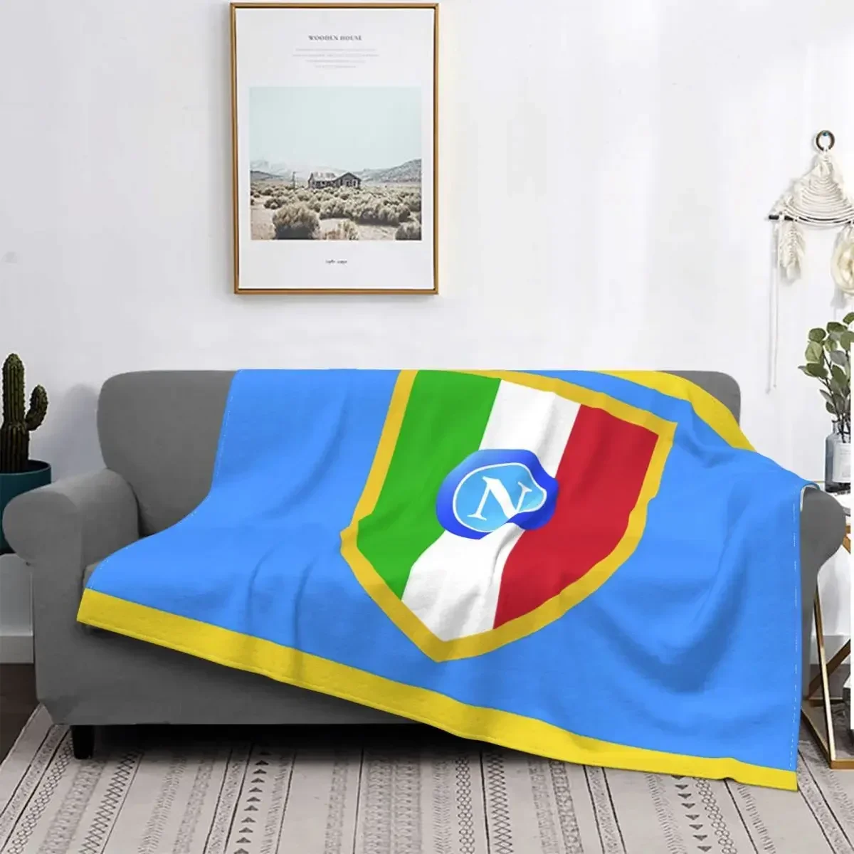 

Football Ssc Naples Fleece Throw Blankets Blanket for Bedding Car Soft Bedspread