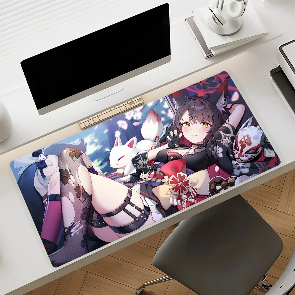 Game Blue Archive Kosaka Wakamos Mouse Pad Large Non-Slip Waterproof Mat Stitched Edge Keyboard Pad for Gaming Daily Office