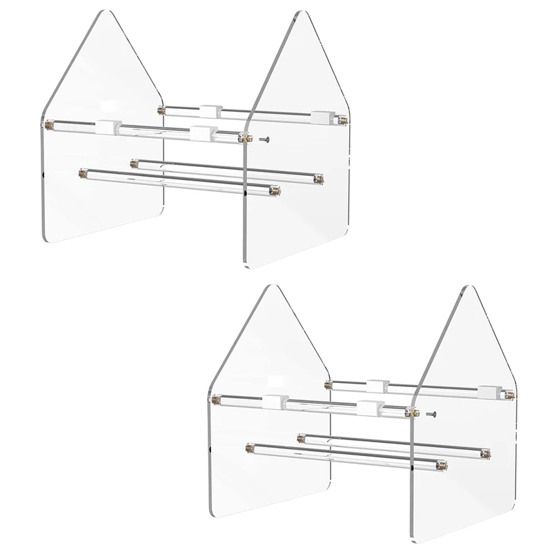 Clear Vinyl Record Holder Acrylic Books Storage Display Stand Vinyl Record Storage Stand (2 Pack)