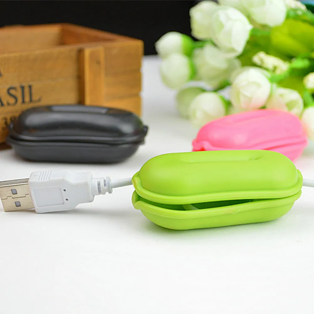 4Pcs Travel Friendly Earphone Organizer Peanut Shape Heavy Duty ABS PP Material Easy Insert Remove Cord Winder for Earbuds Power