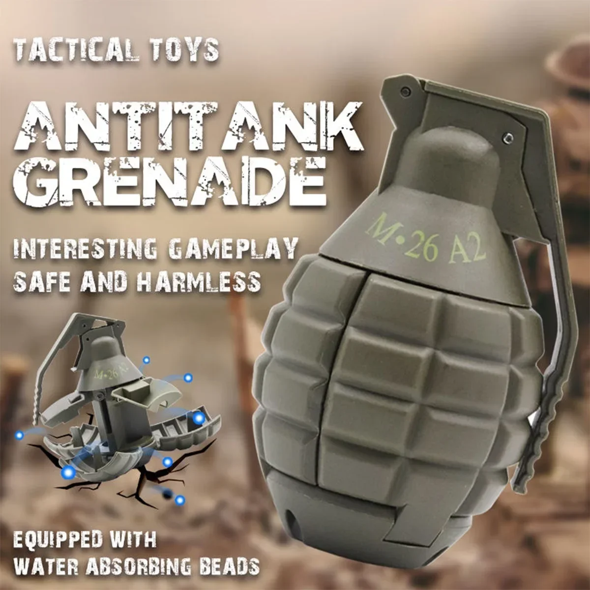 JToys Model Toy Spring Powered Impact Battle Games Tactcial Airsoft Paintball Tactical Refillable Grenade Toy CS Hand Grenades