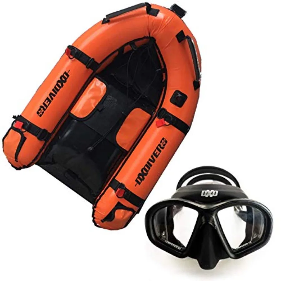 

Scuba Diving Spearfishing Inflatable Boat Float with Dive Flag Air Pump Bonus Free MASK PVC Material, Bright Yellow, Ultra-Port