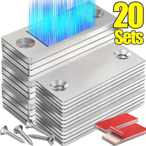 1/20Set Strong Magnetic Cabinet Catches Drawer Magnet Catch Latches Ultra Thin Door Magnets Stop Furniture Kitchen Closet Closer