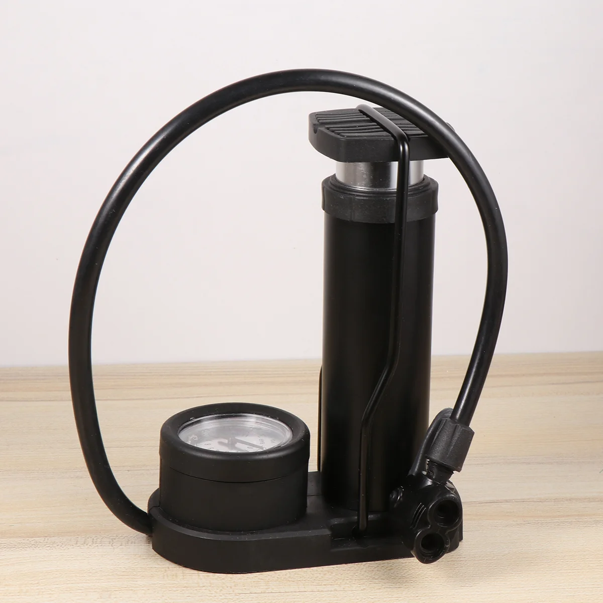 Mini Portable Tire Floor Pump High-pressure Foot Pump Bike Tire Floor Inflator Foot Activated Floor Pump with Barometer (Bla