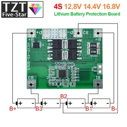 4S 12.8V 14.4V 16.8V Lifepo4 Li-ion Lipo Lithium Battery Protection Board 18650 BMS 14A limit 20A PCB 4 Cell Pack PCM 3.2V 3.7V