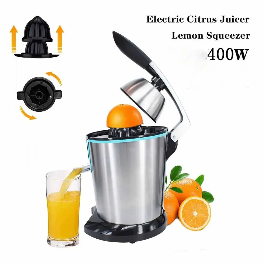 A for Stainless Steel Hand Press & Electric Citrus Juicer Household Oran & Lemon Juice Machine with Residue Separation