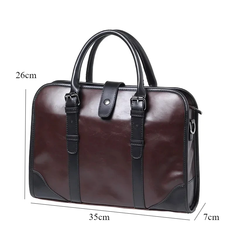 Vintage Business Men Briefcase Handbag Fashion Men's Messenger Bags Satchels With Shoulder Strap Crossbody Bag Male Shoulder Bag