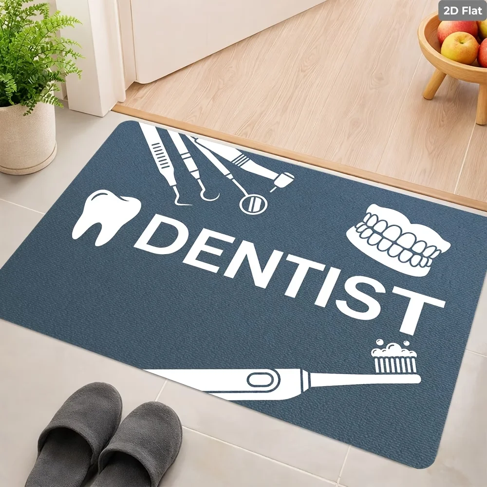 Dental Clinic Welcome Entrance Door Mat Teeth Care Floor Rug for Hallway Porch Home Decor Creative Studio Area Foot Pad