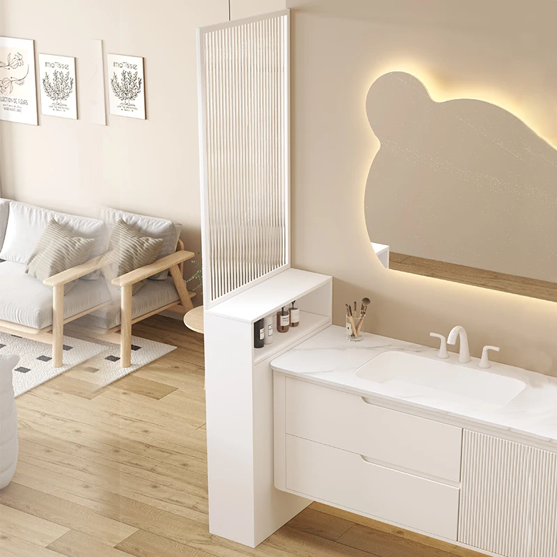 Honeycomb aluminum alloy bathroom side cabinet narrow cabinet seam edge dry and wet separation bathroom half wall partition scre
