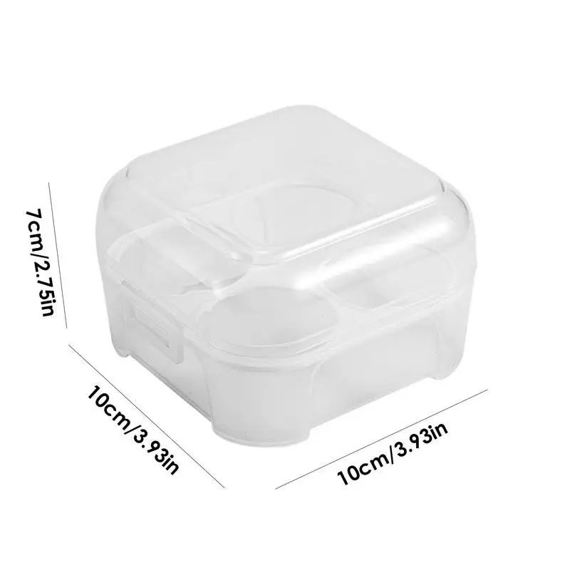 Egg Container For Camping Shockproof Egg Container For Refrigerator Built-In Egg Tray With Lid 4 Compartments Portable Egg