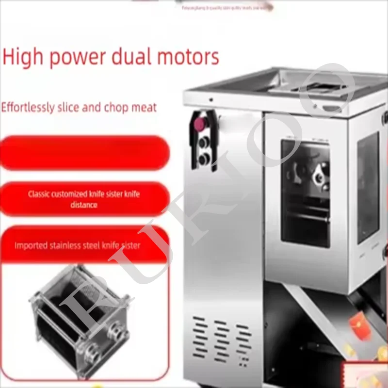 Compact Meat Preparation Machine for Home & Commercial Use - Slices & Shreds in Seconds