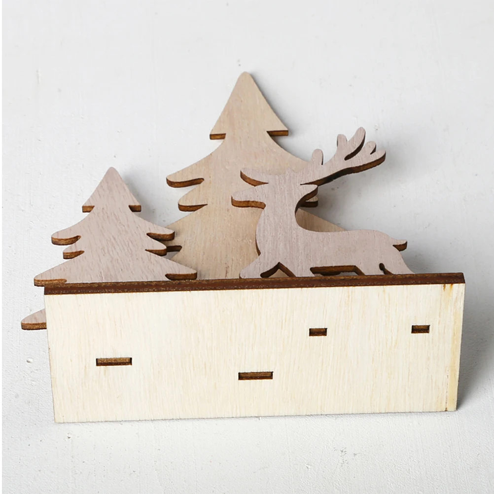 

Christmas Home Decoration Deer Decorations Xmas Wood Ornament Wooden Craft Crafts