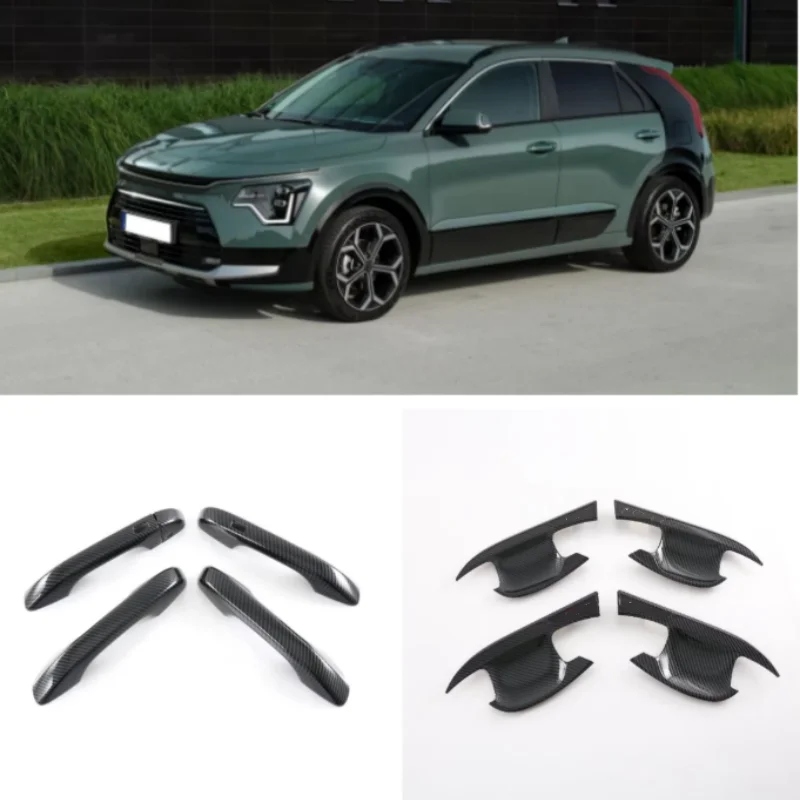 

For Kia NIRO 2022-2023 Carbon Fiber Car Door Handle Bowl Protection Cover Trim Decoration