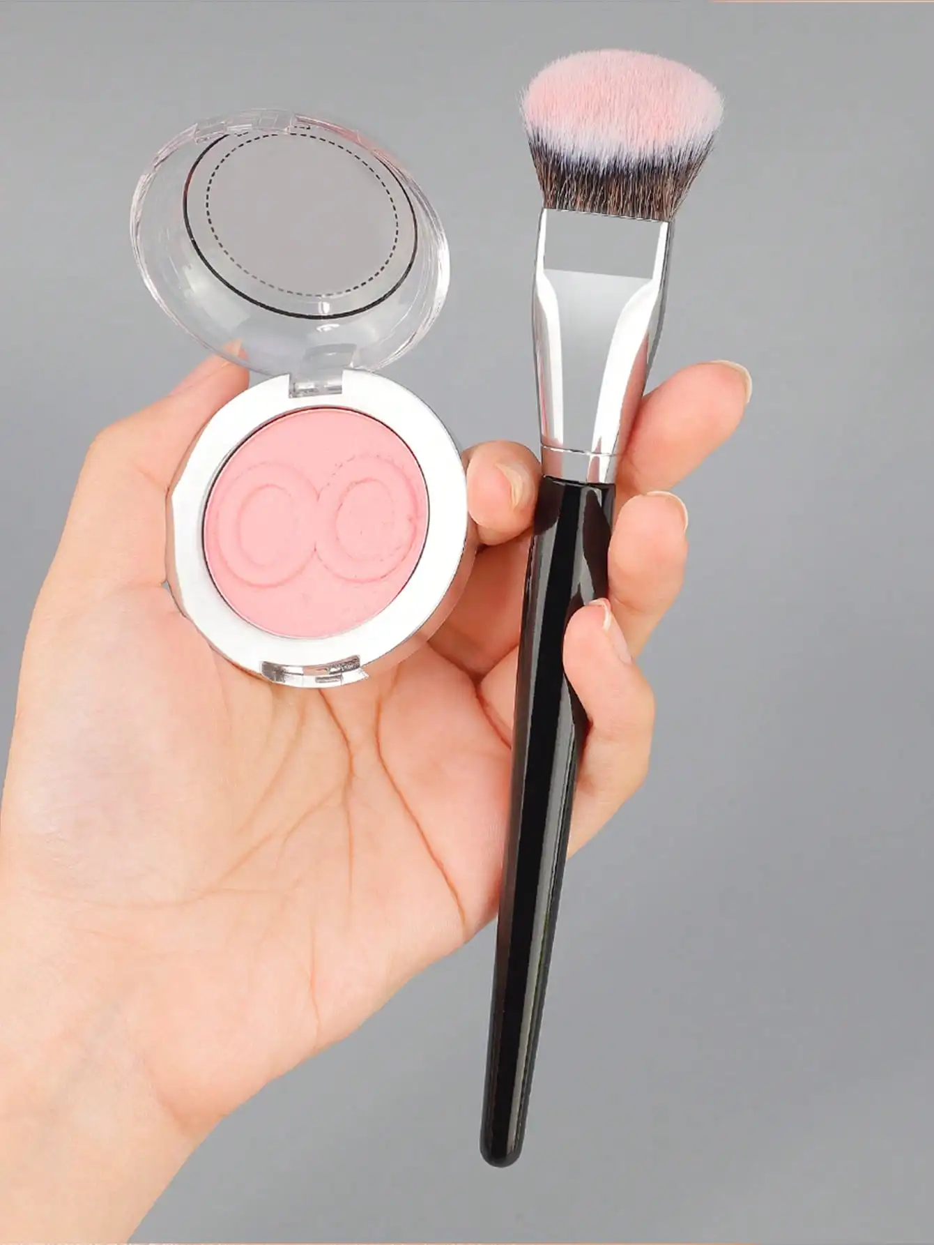 1pc Angled Head/Flat Angled Makeup Brush, Angled Face Blush Brush Design Fits Facial Contours, Creates Seamless Clear Makeup