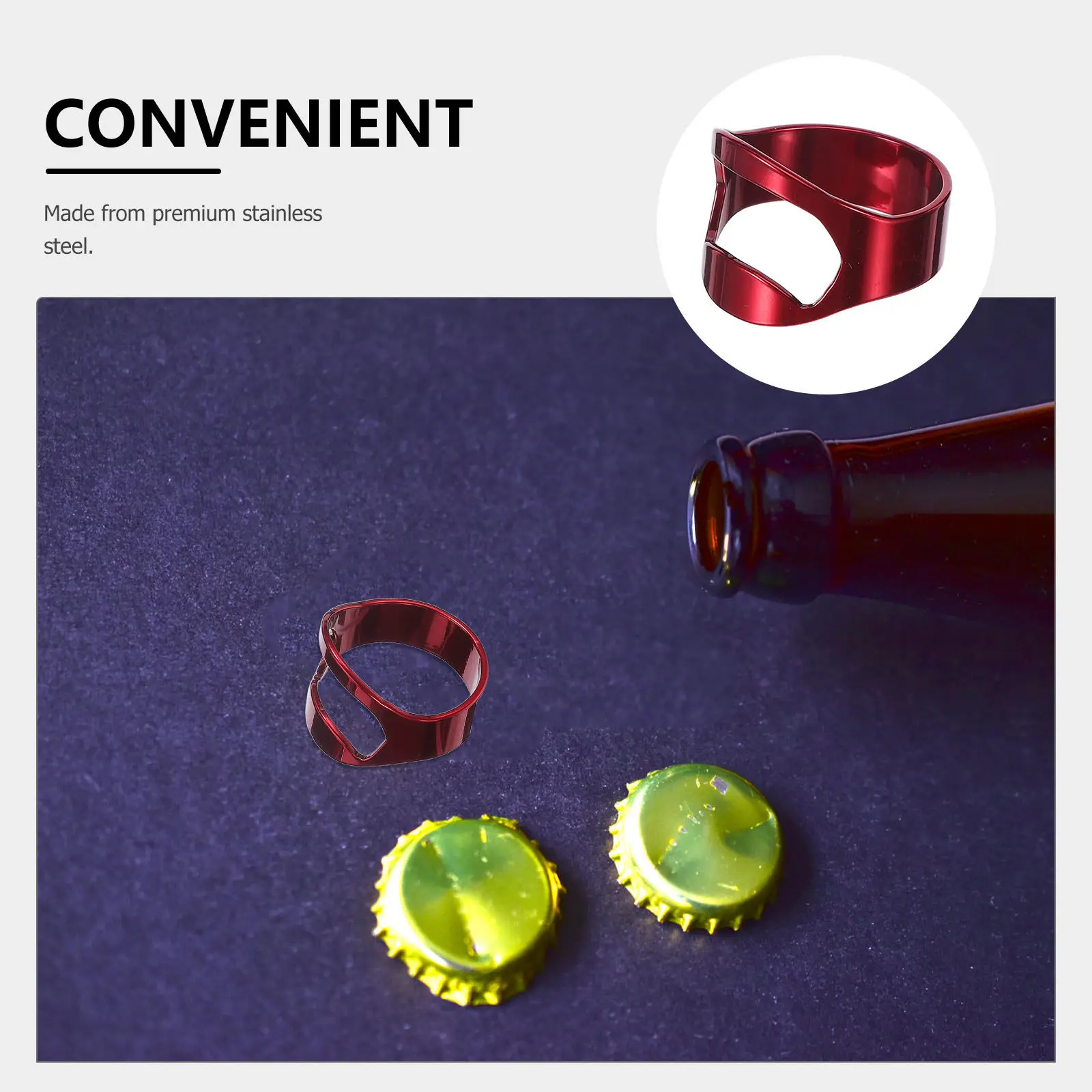 20Pcs Stainless Steel Beer Opener Rings Finger Bottle Ring Tool Party Jewelry for Nightclub Bar Soda Beverage Opener Keyring