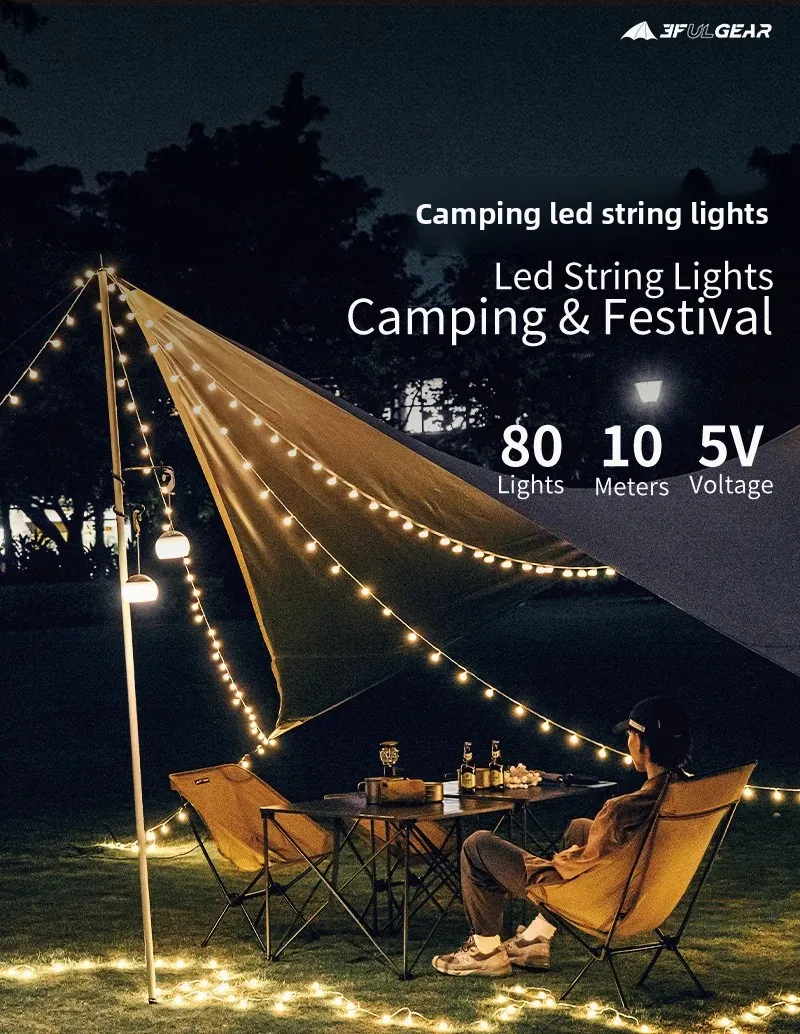 

Sanfeng outdoor tent lights strips LED birthday atmosphere decorative picnic and barbecue camping lights USB interface Portable