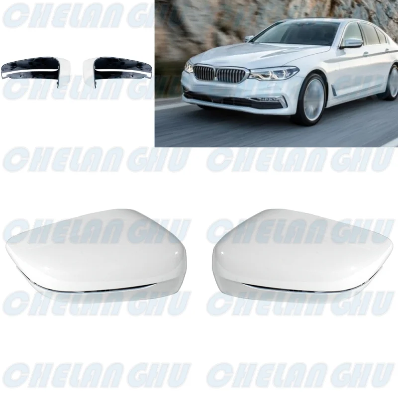 For BMW G30 530i 540i xDrive F90 M5 G32 GT G11 G12 740i 2016 2017 2018 2019 LHD 1 Pair White Painted Mirror Cover Housing