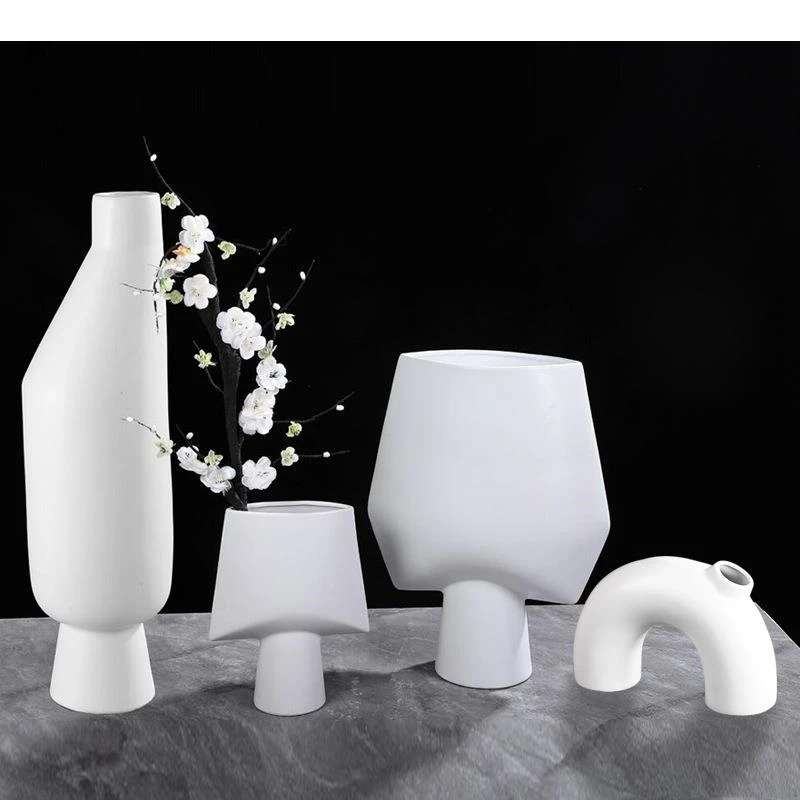 Creativity Ceramic Vase Flower Pots Decorative Living Room Decoration Artificial Flowers Floral Arrangement Nordic Home Decor