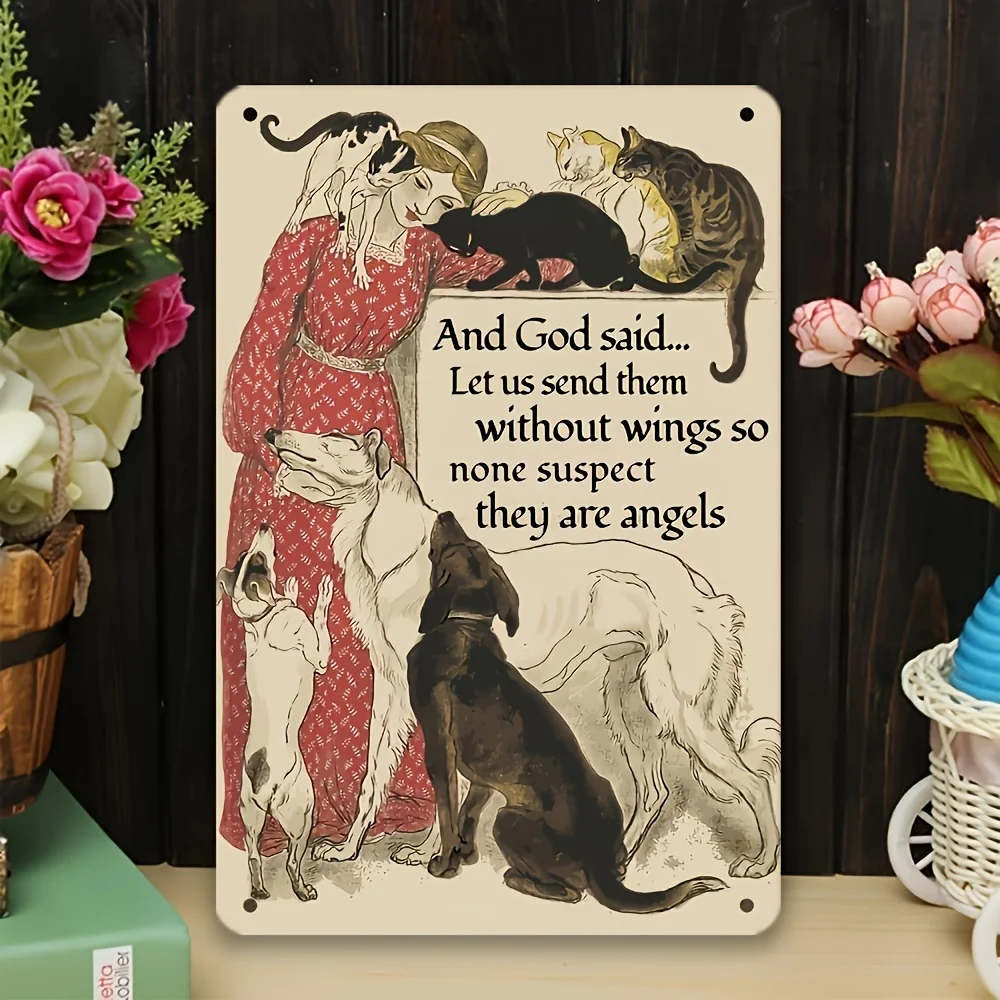 （2D Tin painting）Vintage Metal Wall Art for Pet Lovers - 