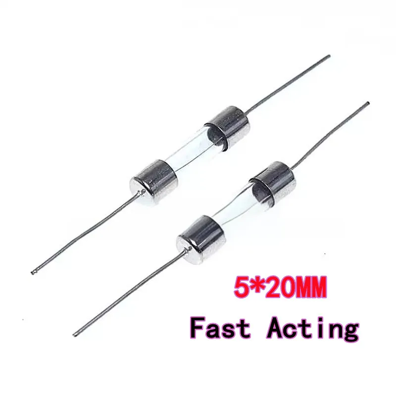 10PCS Fast Blow Glass Tube Fuses 5x20mm 250V 3.15A 4A 5A 6A 6.3A 7A 8A 10A 12A15A Axial Lead Ceramic Fuse with leads Fast acting