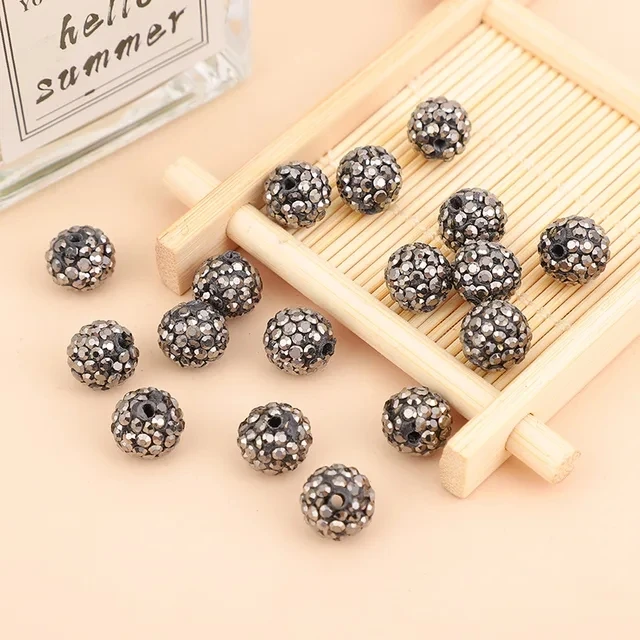 Free Shipping! 20-100pcs Rhinestone Spacer Beads Round Good Quality 10mm DIY beads for needlework accessories & Jewelry Making