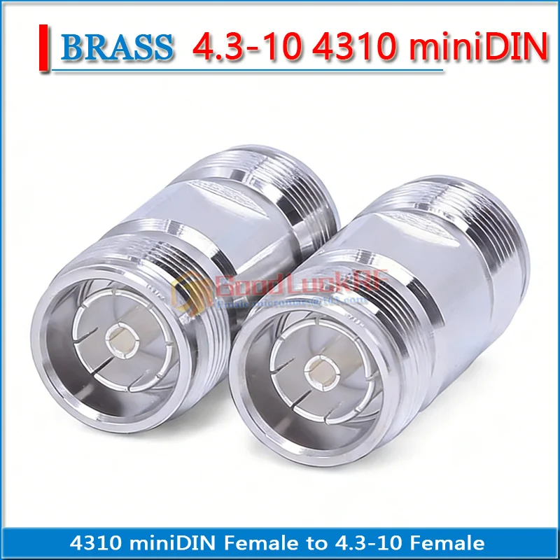 Dual MiniDIN Mini DIN RRU 4.3-10 Female to MiniDIN 4.3-10 Female Plug Socket Straight Brass Coaxial 4310 RF Connector Adapters