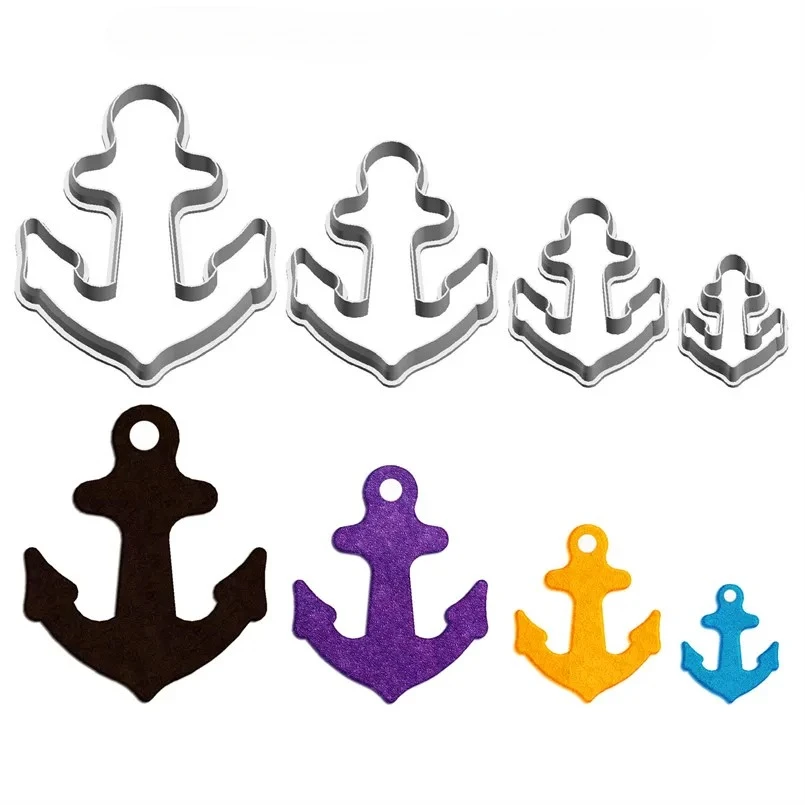 

Four Specifications Cartoon Anchor Chain Graphics Ship's Anchor,Plastic Mold,Cake Fondant Tools,Cookie Sushi and Fruits Cutters